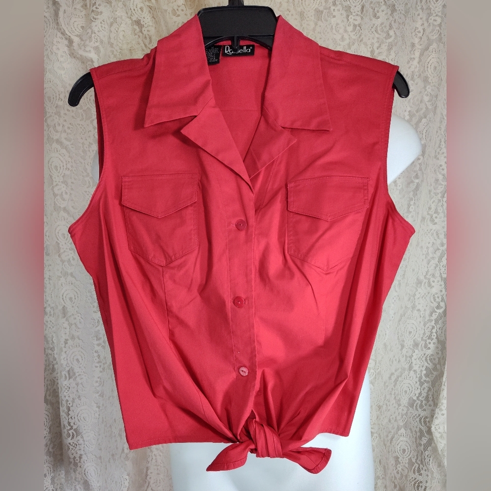 Rafaella red sleeveless top. NWOT